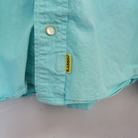 Levi's x Poggy's Collab Men's Large Blue Long Sleeve Shirt Pearl Snap Button Up - Picture 4 of 7